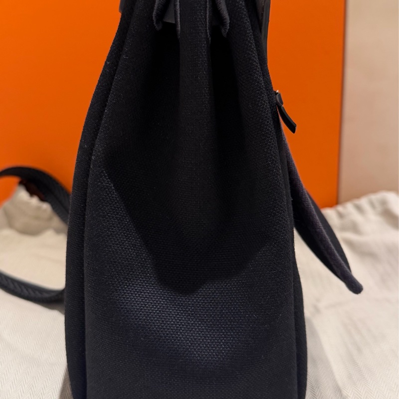 Hermes herbag 31 黑帆布深藍-3