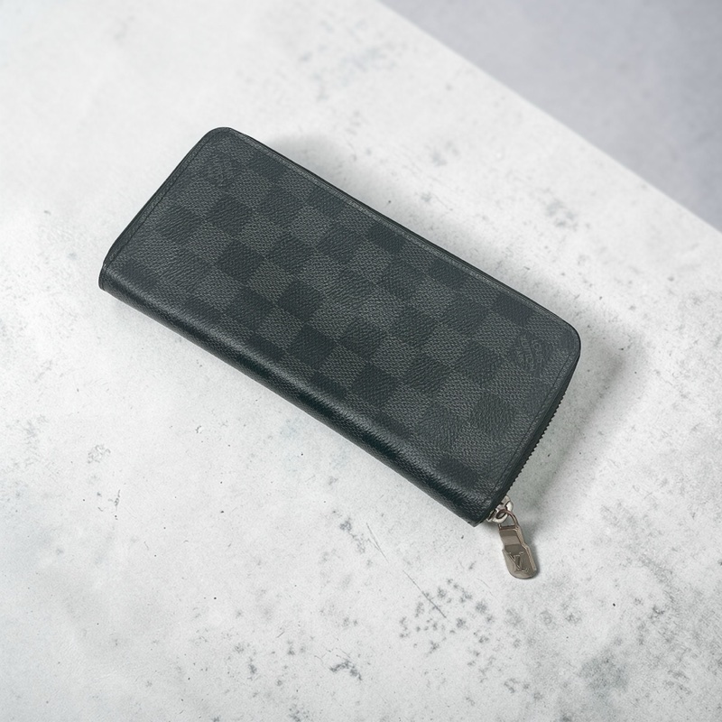 莉亞精品♡LV n63095 黑灰ㄇ拉棋盤格長夾 二手-0