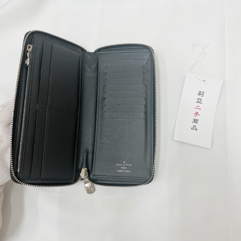 莉亞精品♡LV n63095 黑灰ㄇ拉棋盤格長夾 二手-11