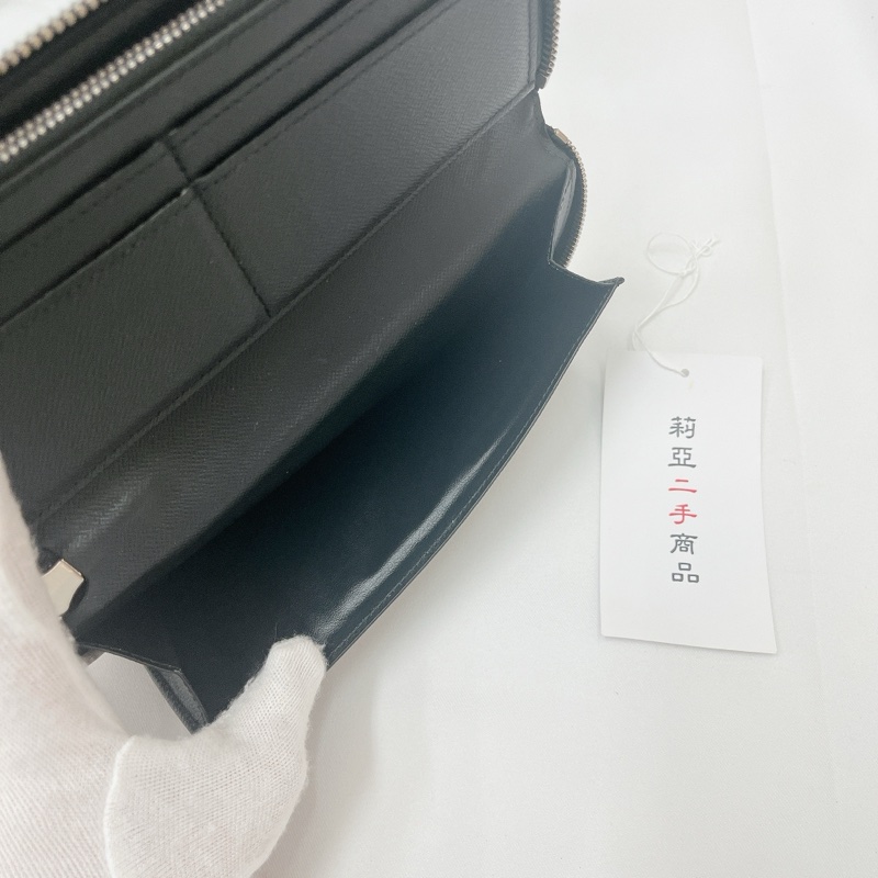 莉亞精品♡LV n63095 黑灰ㄇ拉棋盤格長夾 二手-14