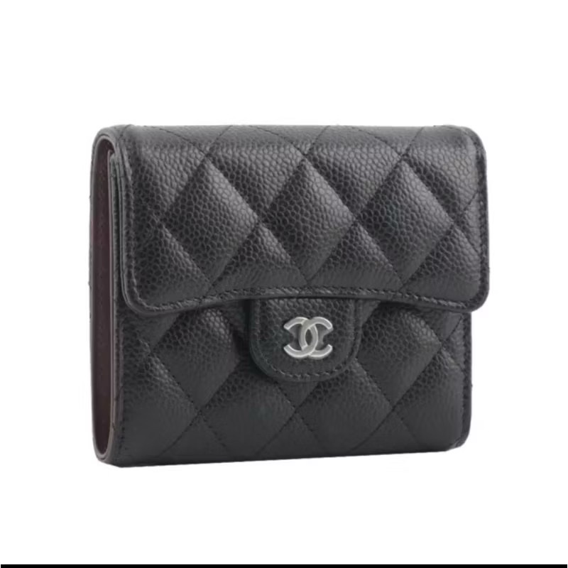 Chanel 經典短皮夾 黑銀 專櫃包裝未拆封-1