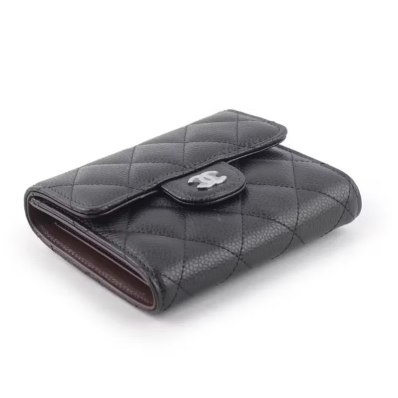 Chanel 經典短皮夾 黑銀 專櫃包裝未拆封-3