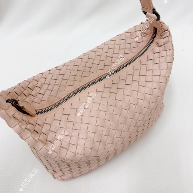 莉亞精品♡BV 小編織手提飯盒包 淡粉 二手-4