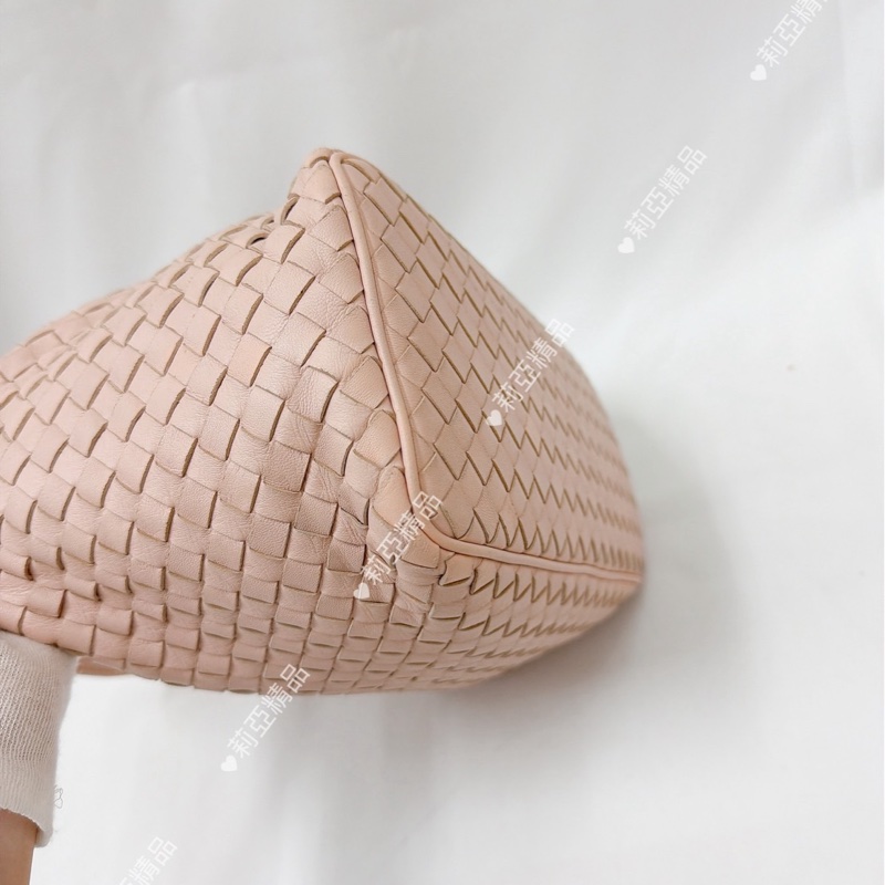 莉亞精品♡BV 小編織手提飯盒包 淡粉 二手-6