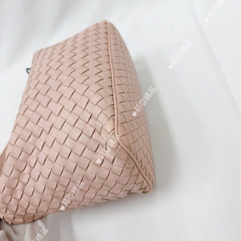 莉亞精品♡BV 小編織手提飯盒包 淡粉 二手-7