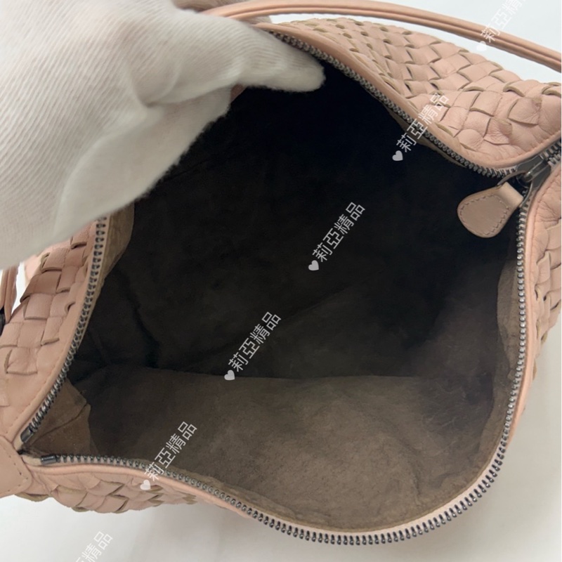 莉亞精品♡BV 小編織手提飯盒包 淡粉 二手-11