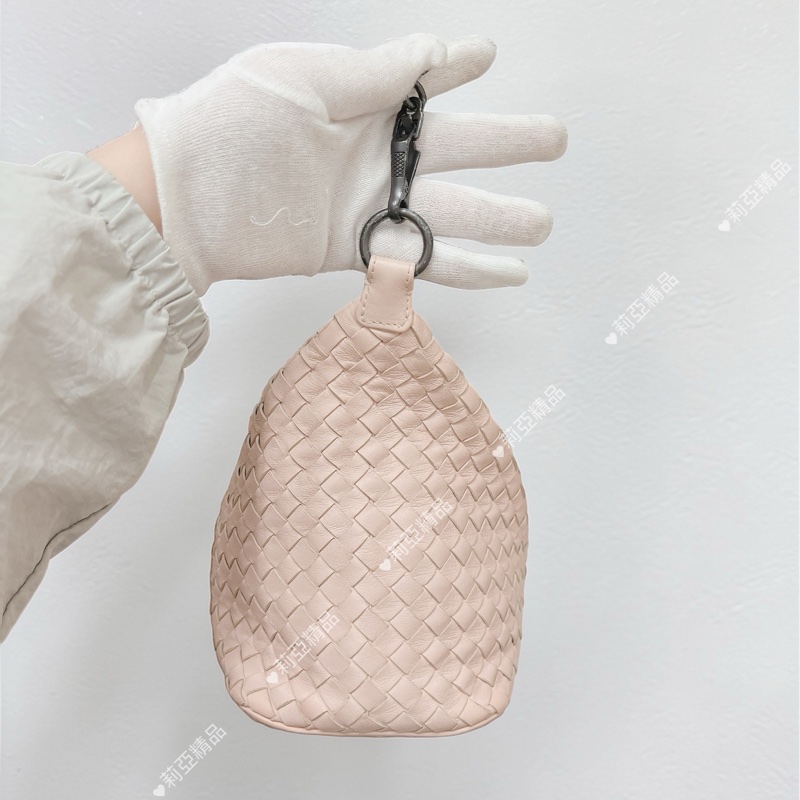 莉亞精品♡BV 小編織手提飯盒包 淡粉 二手-13