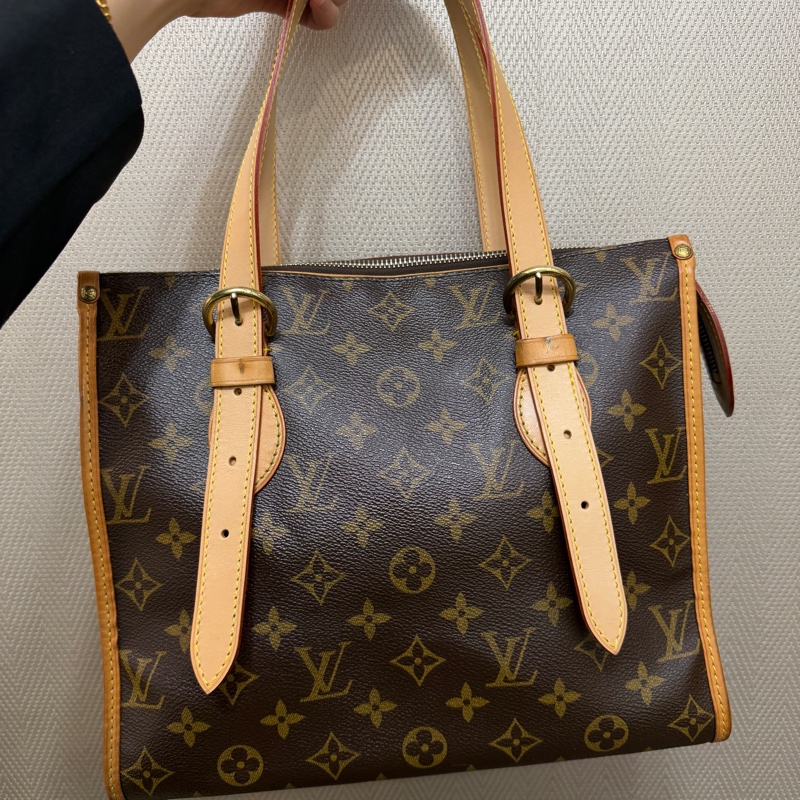 LV 原花金釦Popincourt Haut手提肩背包M40007-0