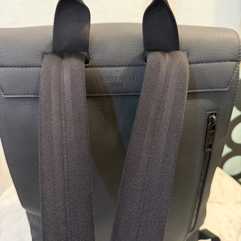 LV 黑牛皮黑釦Flap手提後背包M21367-8