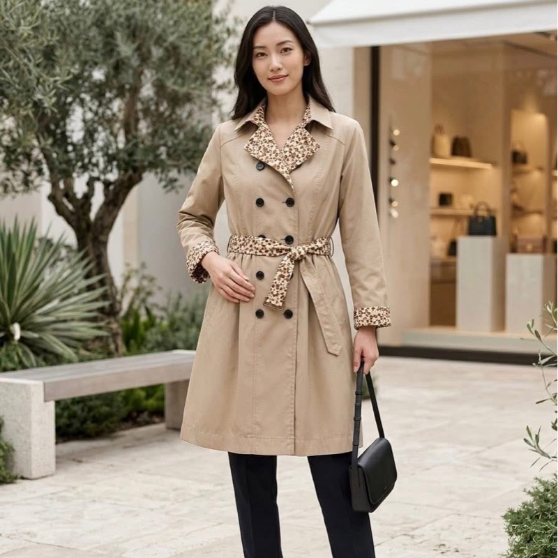 BURBERRY 藍標 兩面穿雙排釦腰帶大衣-0