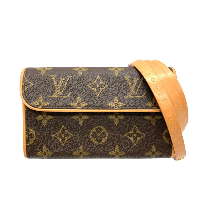 路易威登 Pochette Florentine 單肩包，Monogram 帆布，M51855，棕色，金色五金，FL1012，女士-0