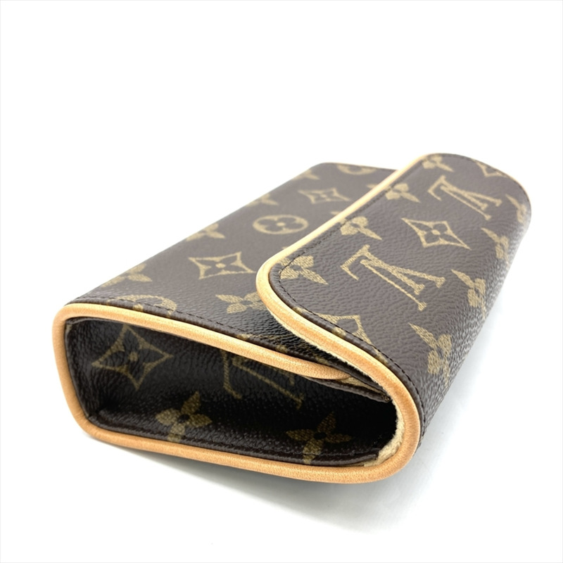 路易威登 Pochette Florentine 單肩包，Monogram 帆布，M51855，棕色，金色五金，FL1012，女士-5