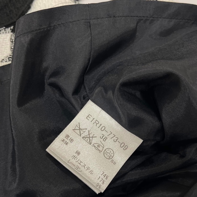 BURBERRY 藍標 黑白格紋二側腰環褲裙-9