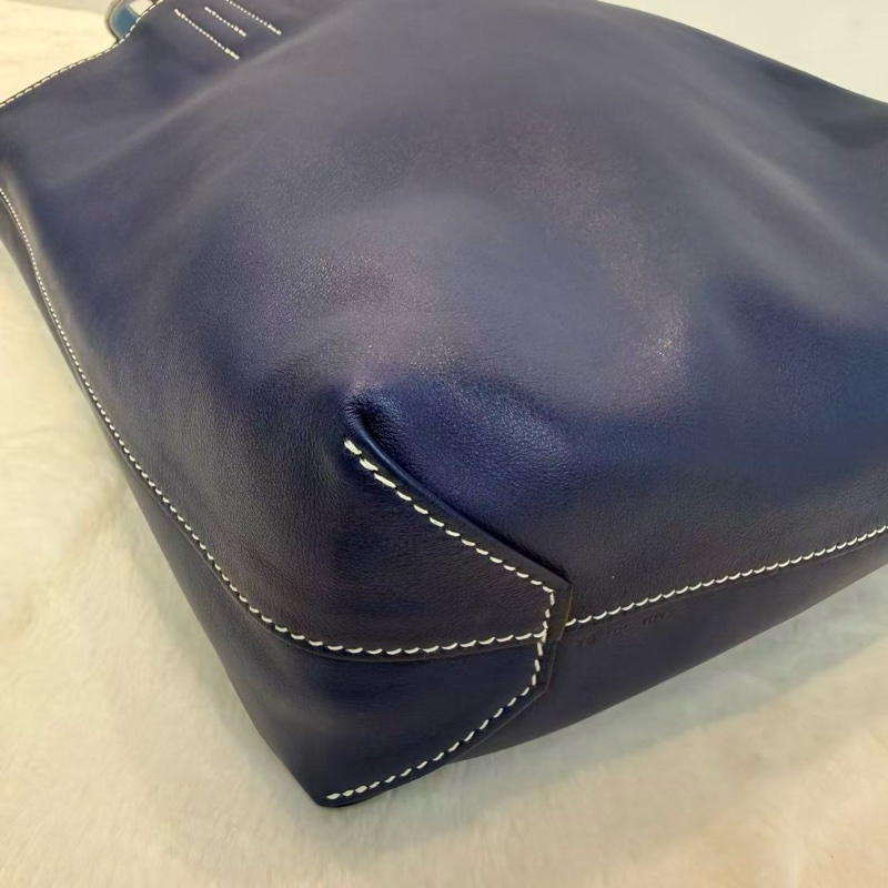 Hermes/愛馬仕Doublesens36 雙面包 拼色雙面深藍拼淺藍托特包-3