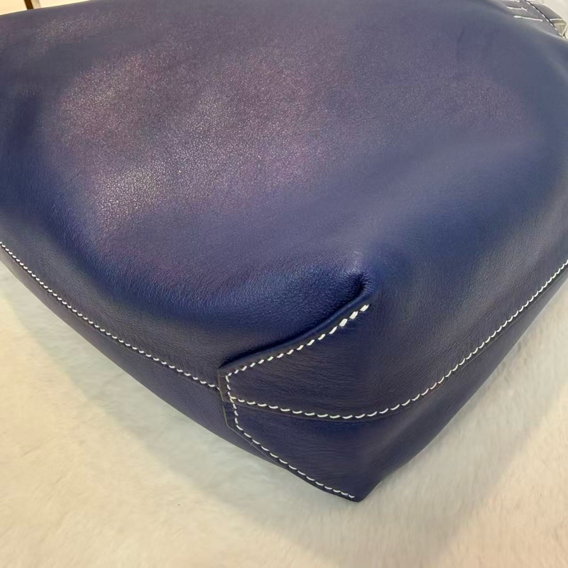 Hermes/愛馬仕Doublesens36 雙面包 拼色雙面深藍拼淺藍托特包-4