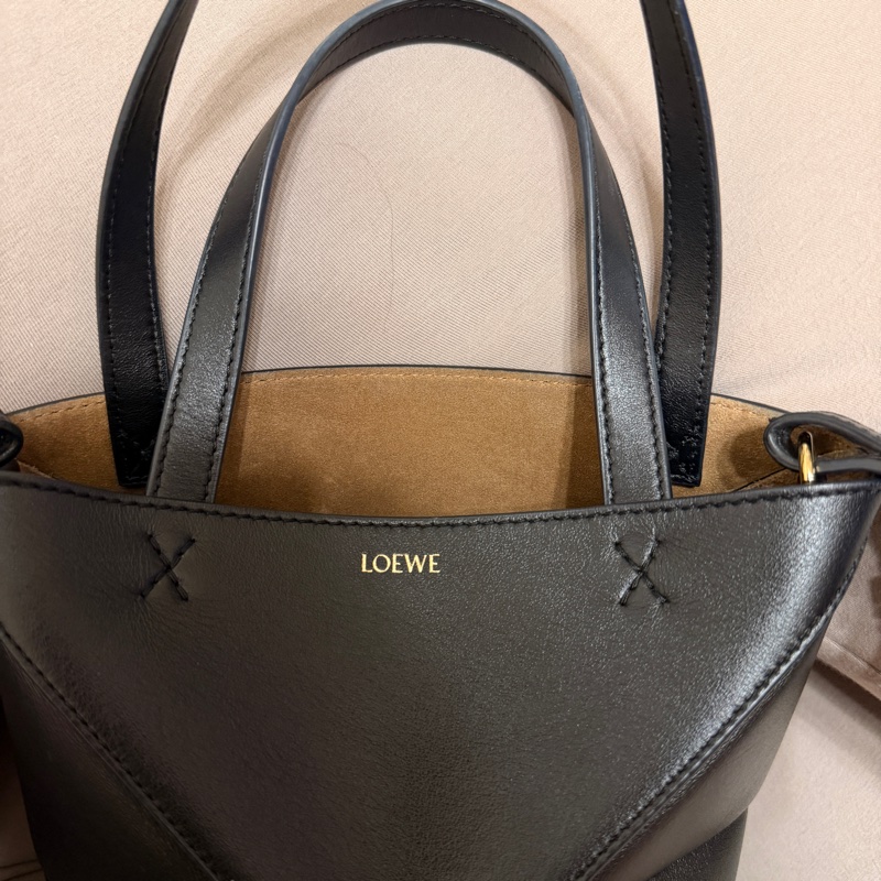 Loewe mini Puzzle tote黑色-4