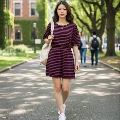 BURBERRY 寬鬆型橫條洋裝