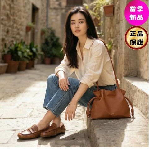 ✨2026季度全新✨Miu Miu 5D341E Ruches 納帕軟皮樂福鞋 橡樹棕﻿ IT 36.5/37/37.5/38/38.5 0