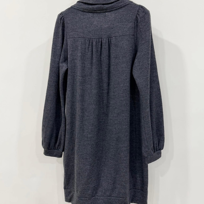 BURBERRY 藍標 高領口袋戰馬毛料洋裝-2