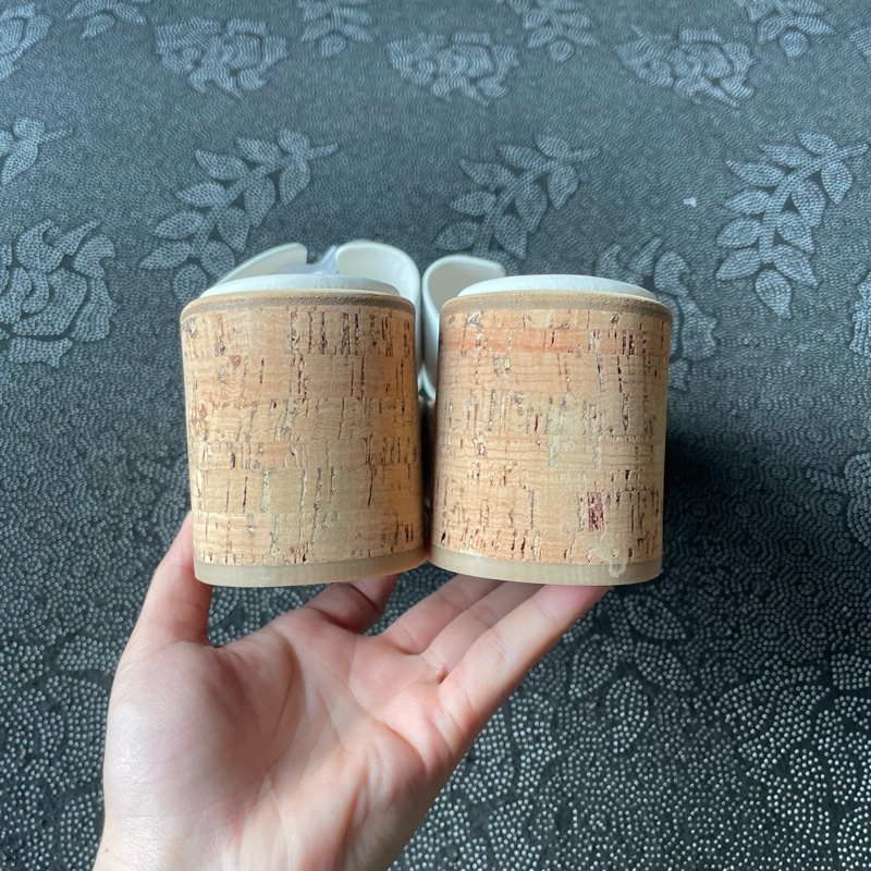 全新 Hermes 愛馬仕白粽厚底H涼鞋37碼-2