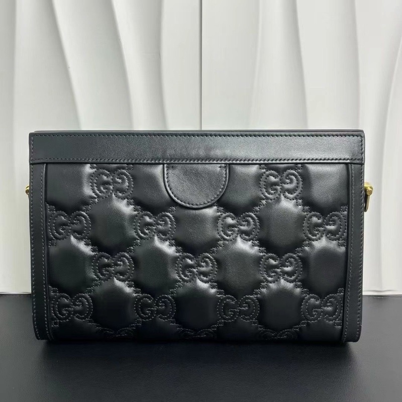 GUCCI GG Matelassé 黑金色徽標鏈條包夾子包 肩背包手提包25.5*17*8cm 9新配件盒子 塵袋 肩帶 鏈條-2
