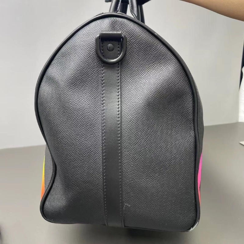 LV Keepall50限量炫彩旅行袋 50*29*20 9新配件肩帶 2鑰匙 鎖-6