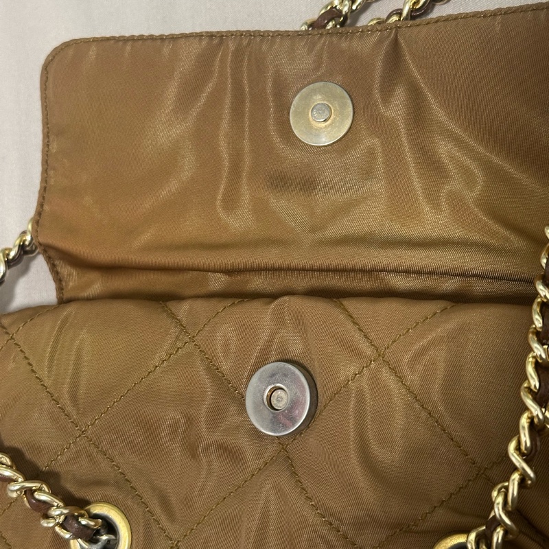 prada翻蓋降落傘20cm焦糖色-1