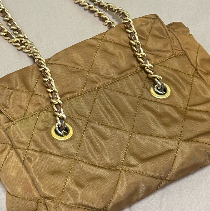 prada翻蓋降落傘20cm焦糖色-3