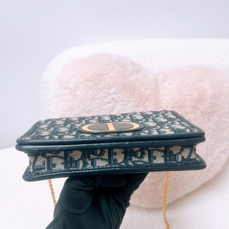 Dior 30蒙田藍色老花 二合一woc/腰包-2