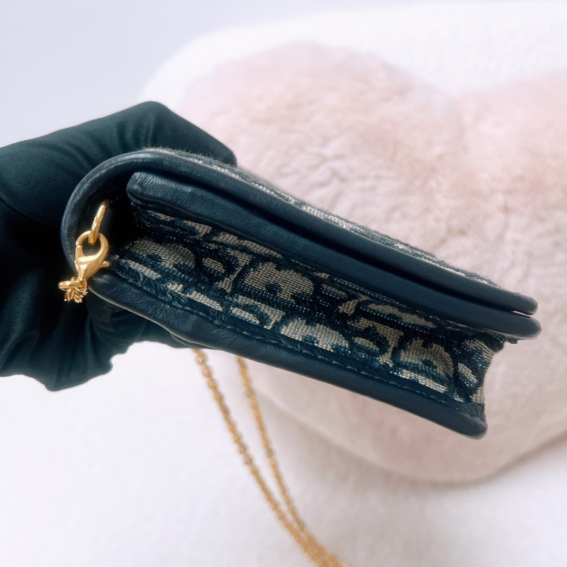 Dior 30蒙田藍色老花 二合一woc/腰包-6