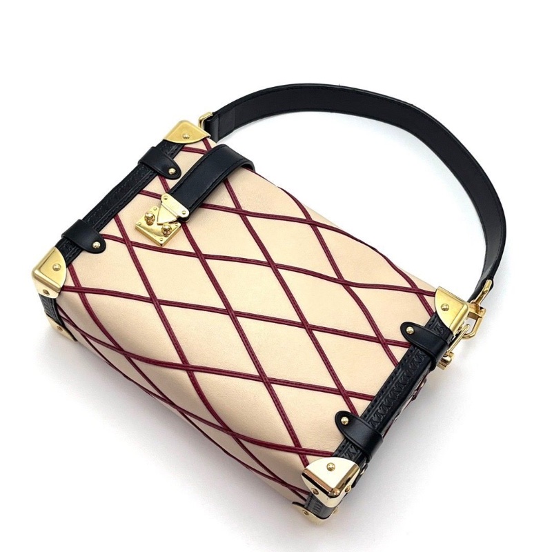 LV trunk side紅條紋谷愛凌 軟盒子手提肩背包24*16*8.5 9新配件塵袋-3