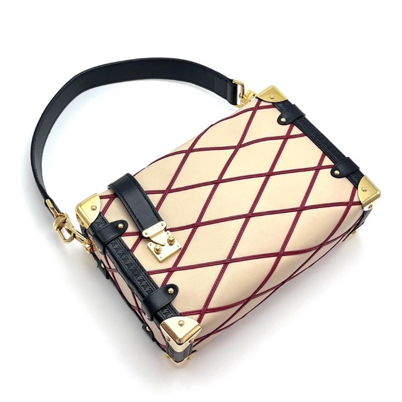 LV trunk side紅條紋谷愛凌 軟盒子手提肩背包24*16*8.5 9新配件塵袋-5