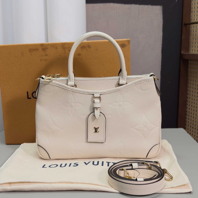 LV TRIANON奶白色金扣 小號手提肩背斜背包 28*18*8 99新配件盒子 塵袋 芯片款-1