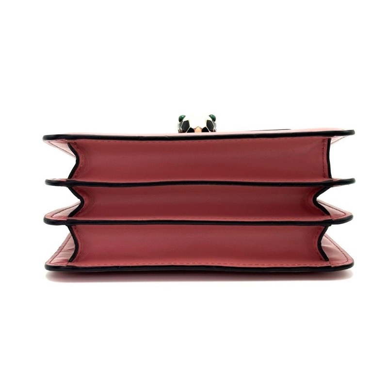 BVLGARI 粉色小號蛇頭風琴 手提斜背包18.5*15*8 9新配件塵袋 雨衣 鏡子 卡冊 保卡-5