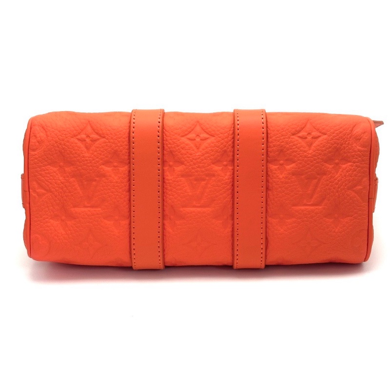LV Keepall25橙色壓花 手提肩背斜背包 25*15*11 99新配件塵袋 芯片款-3