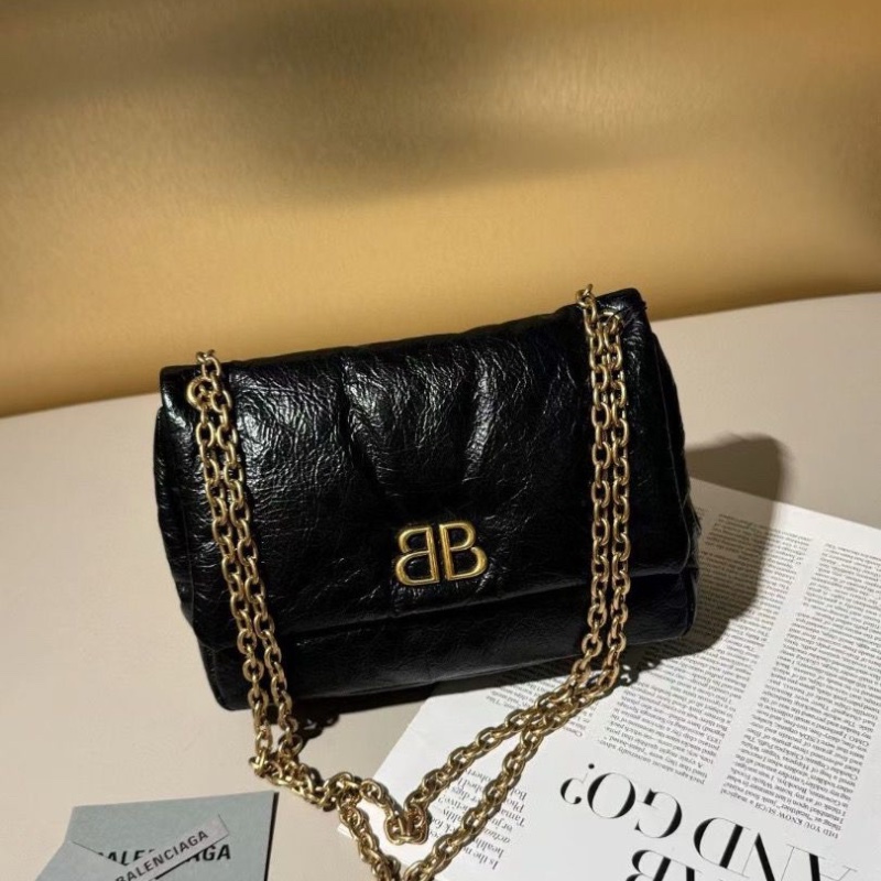 Balenciaga MONACO 黑金 油蠟牛皮24.8*22*11.9cm 95新配件說明書塵袋-1