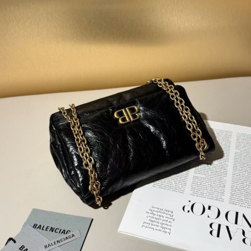 Balenciaga MONACO 黑金 油蠟牛皮24.8*22*11.9cm 95新配件說明書塵袋-2