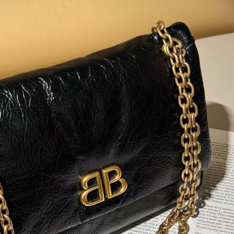 Balenciaga MONACO 黑金 油蠟牛皮24.8*22*11.9cm 95新配件說明書塵袋-4