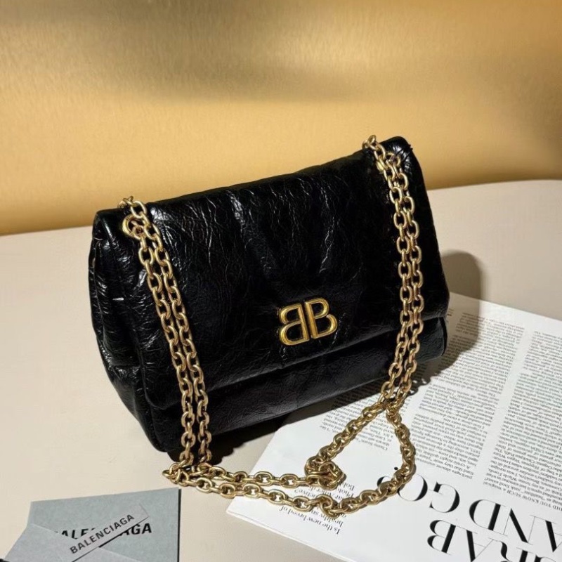 Balenciaga MONACO 黑金 油蠟牛皮24.8*22*11.9cm 95新配件說明書塵袋-6