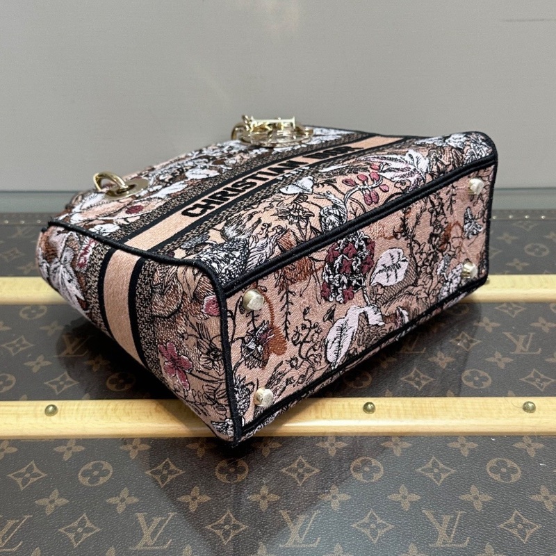 DIOR 魔法花園刺繡帆布五格 黛妃肩背斜背包24*20*12 98新配件肩帶 塵袋-5