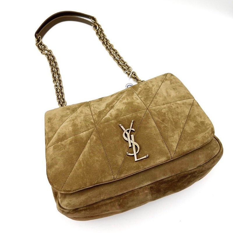 YSL 麂皮金扣jamie4.3 中號肩背斜背包29*20*8 9新配件塵袋-3