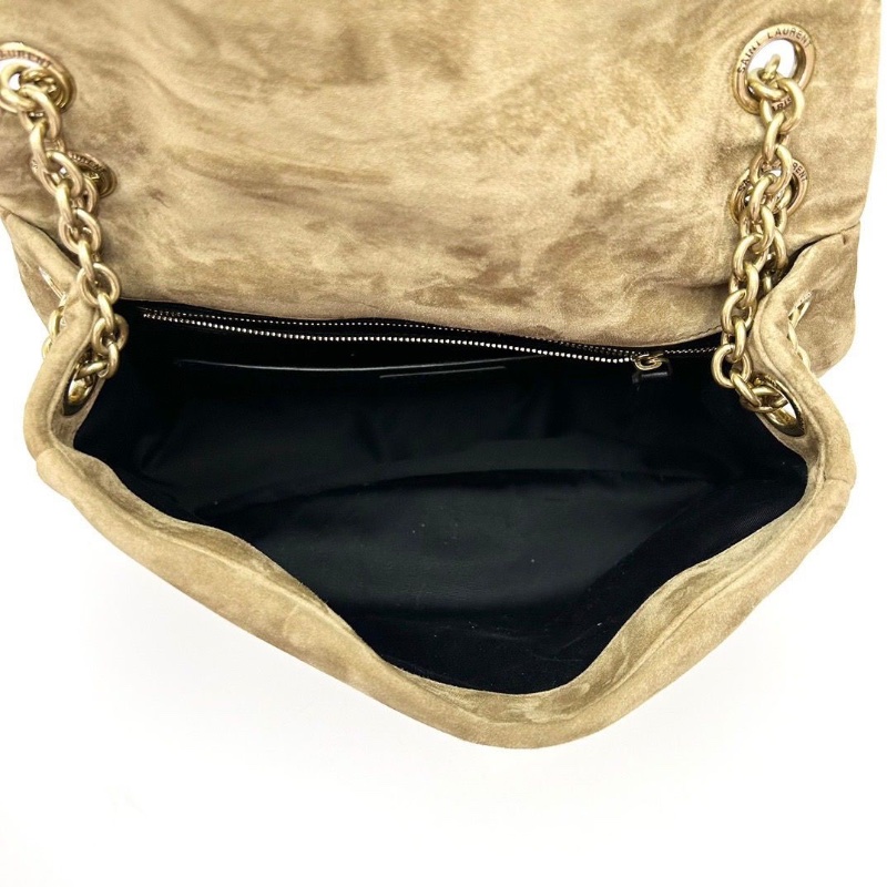 YSL 麂皮金扣jamie4.3 中號肩背斜背包29*20*8 9新配件塵袋-6