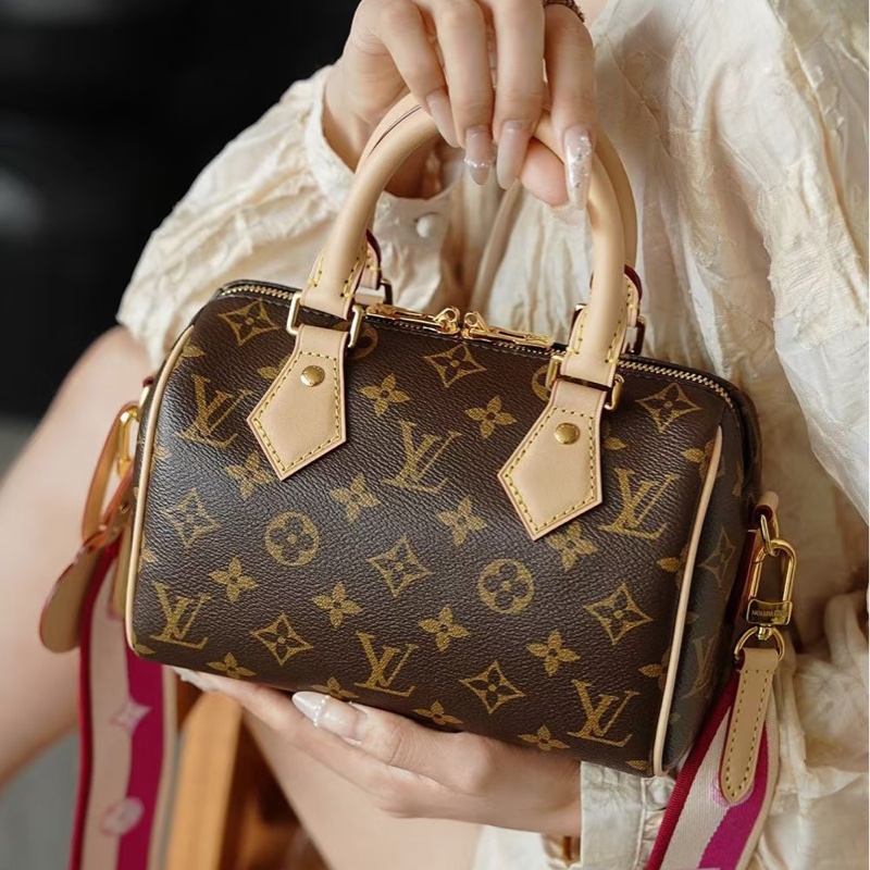 Louis Vuitton LV老花Monogram帆布 Speedy Bandouliere 20波士頓包 手提斜背包-1