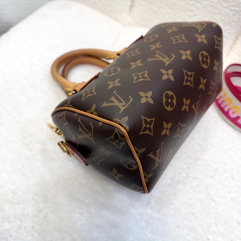 Louis Vuitton LV老花Monogram帆布 Speedy Bandouliere 20波士頓包 手提斜背包-9