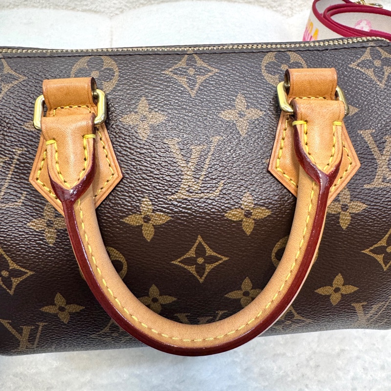 Louis Vuitton LV老花Monogram帆布 Speedy Bandouliere 20波士頓包 手提斜背包-15
