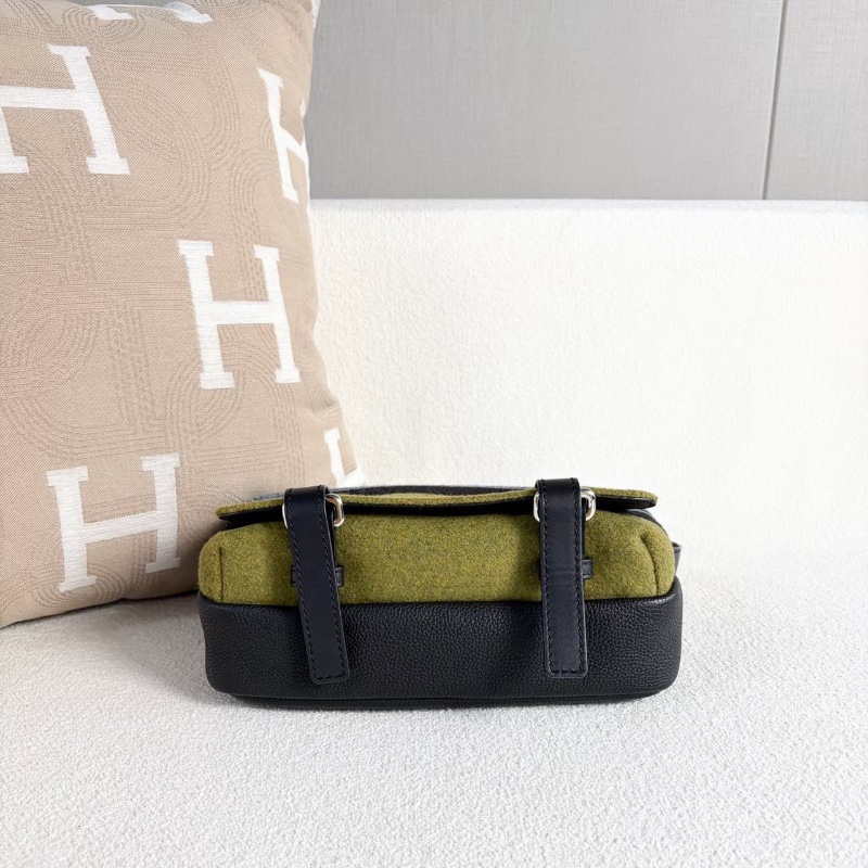 Loewe拼色毛氈郵差包25*18*10 98新配件購證 塵袋-3