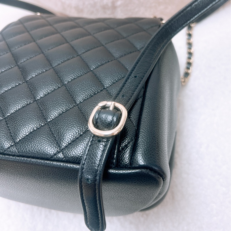 Chanel duma 20.5cm中號黑金雙肩包/青蛙包-3