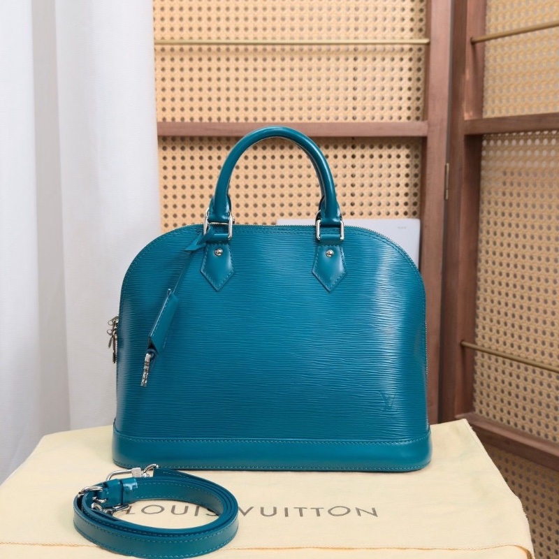 LV 孔雀藍銀扣水波紋貝殼 Alma BB手提肩背斜背包31*23*15 95新配件塵袋 鑰匙-1