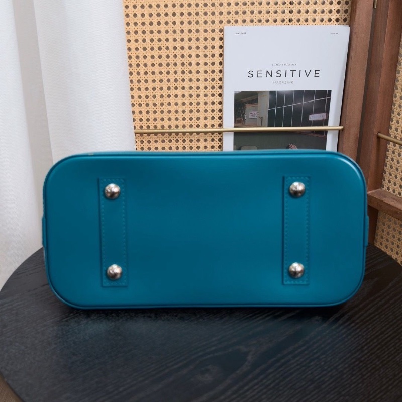 LV 孔雀藍銀扣水波紋貝殼 Alma BB手提肩背斜背包31*23*15 95新配件塵袋 鑰匙-3