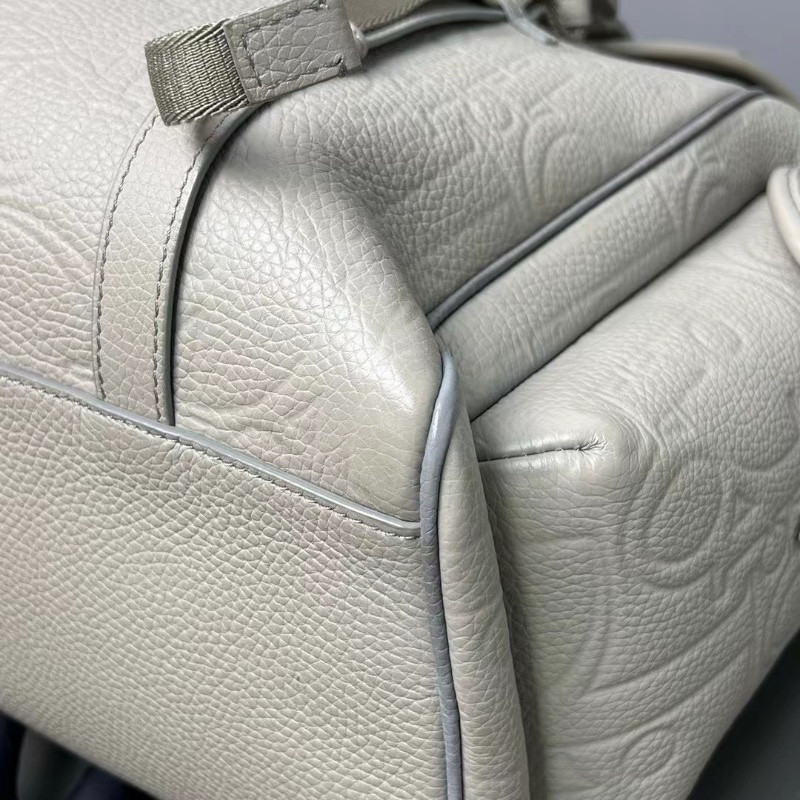 Dior Hit the Road 可調節肩帶抽繩開合米色雙肩包全皮壓花 後背包33*16*40cm 98新配件塵袋-4